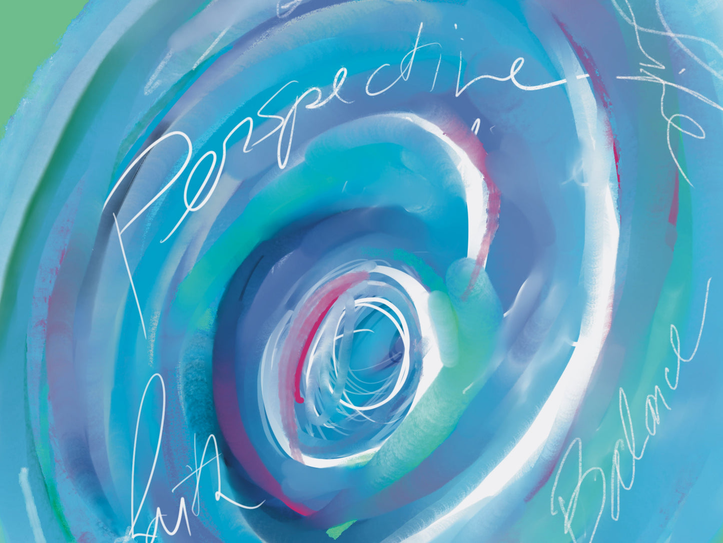 Inspirational Wall Art Print, Encouraging Inspiring Modern Colorful Blue Swirl Decor
