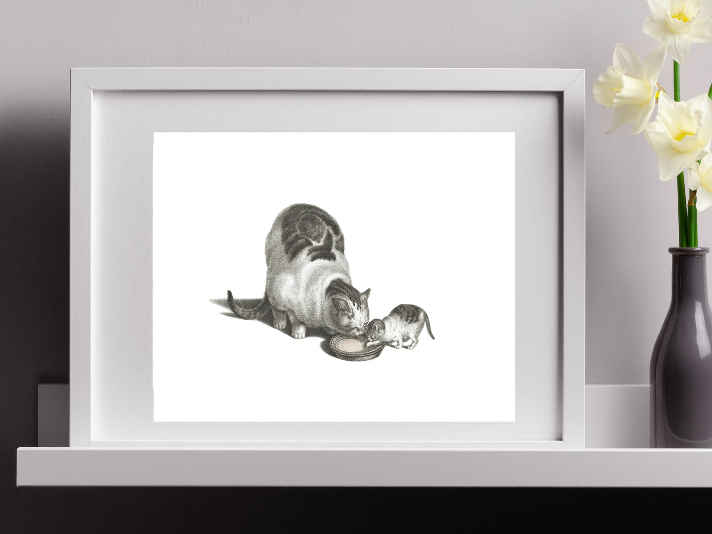 Vintage Tabby Cat Wall Art Print