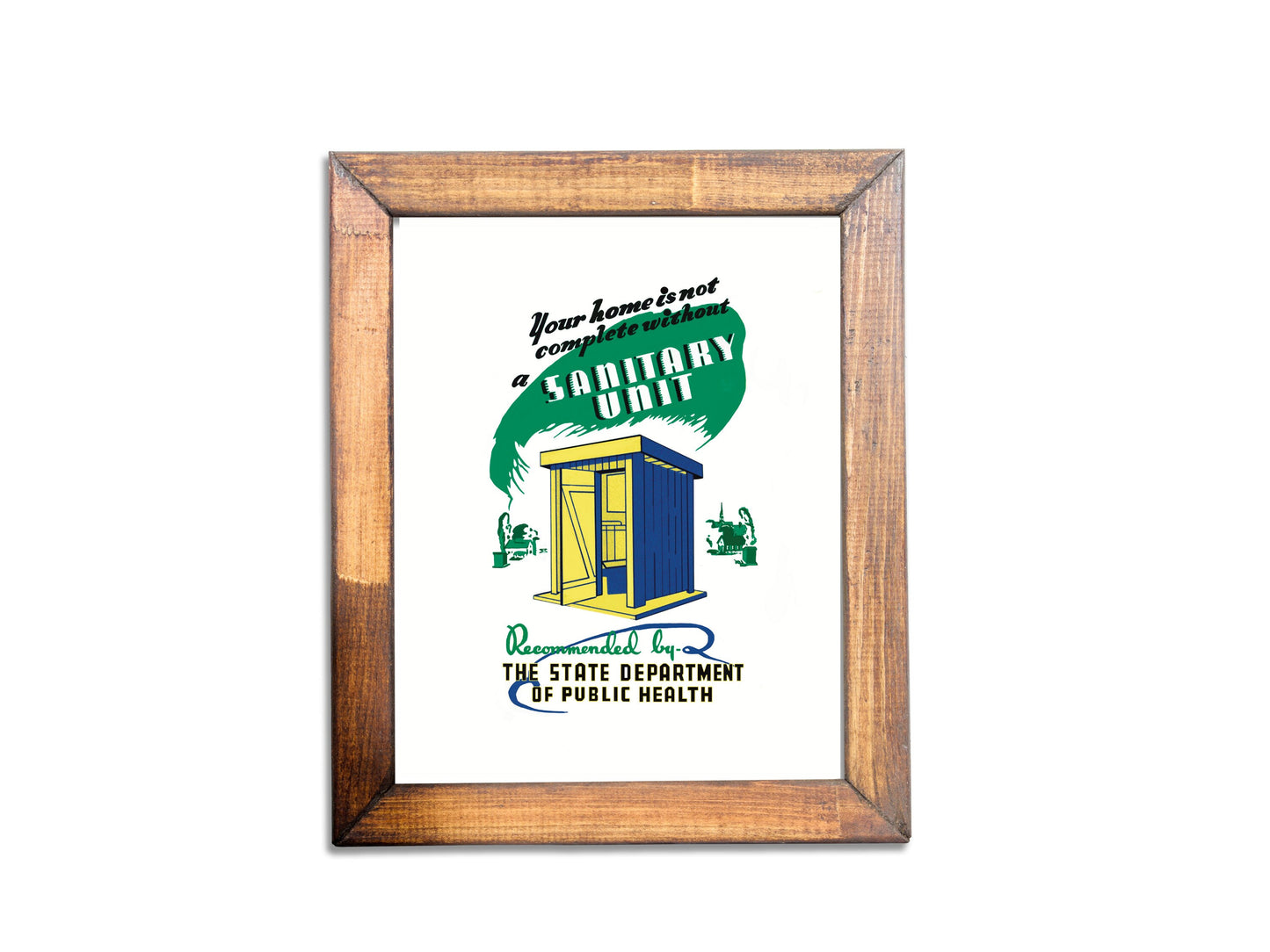 Quirky Outhouse Vintage Wall Art Bathroom Print