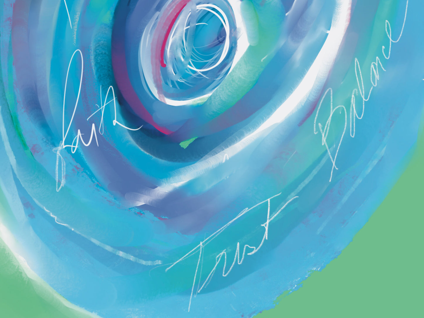 Inspirational Wall Art Print, Encouraging Inspiring Modern Colorful Blue Swirl Decor