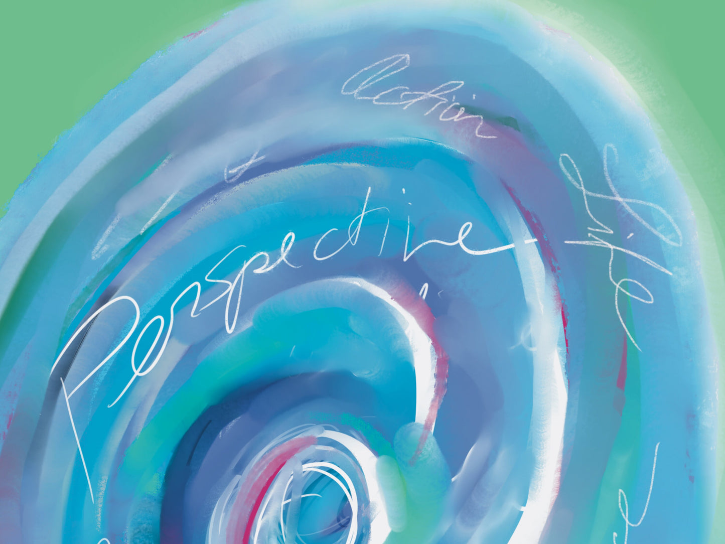 Inspirational Wall Art Print, Encouraging Inspiring Modern Colorful Blue Swirl Decor
