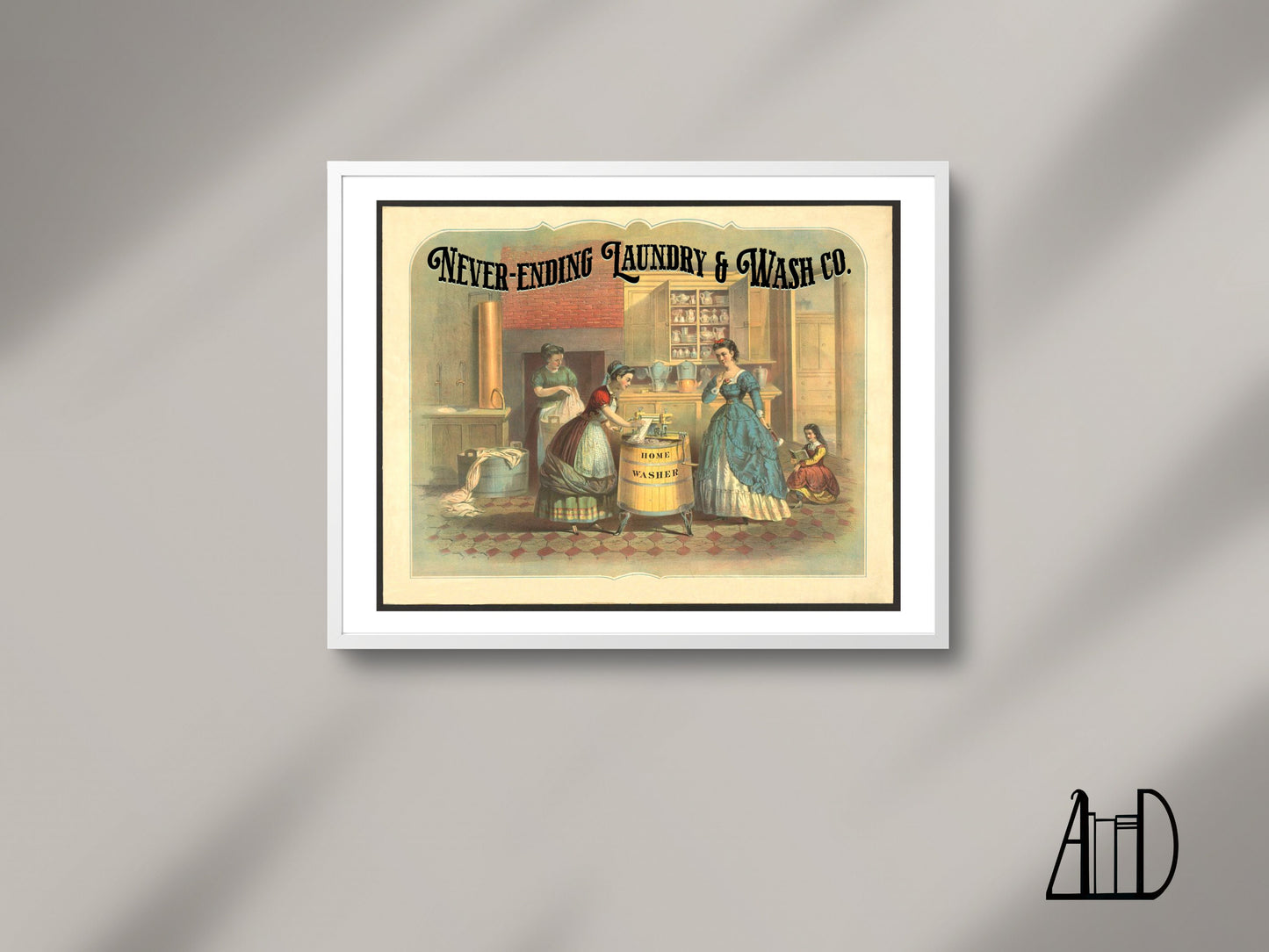 Laundry Room Sign Whimsical Vintage Wall Art Print