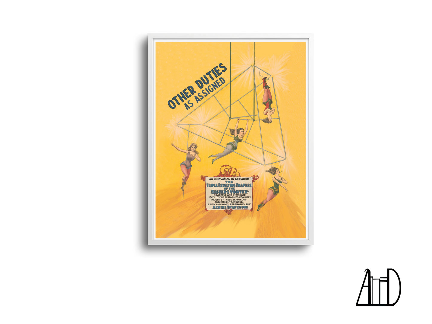 Work Humor Office Wall Art Print: Other Duties As Assigned, Vintage Acrobats