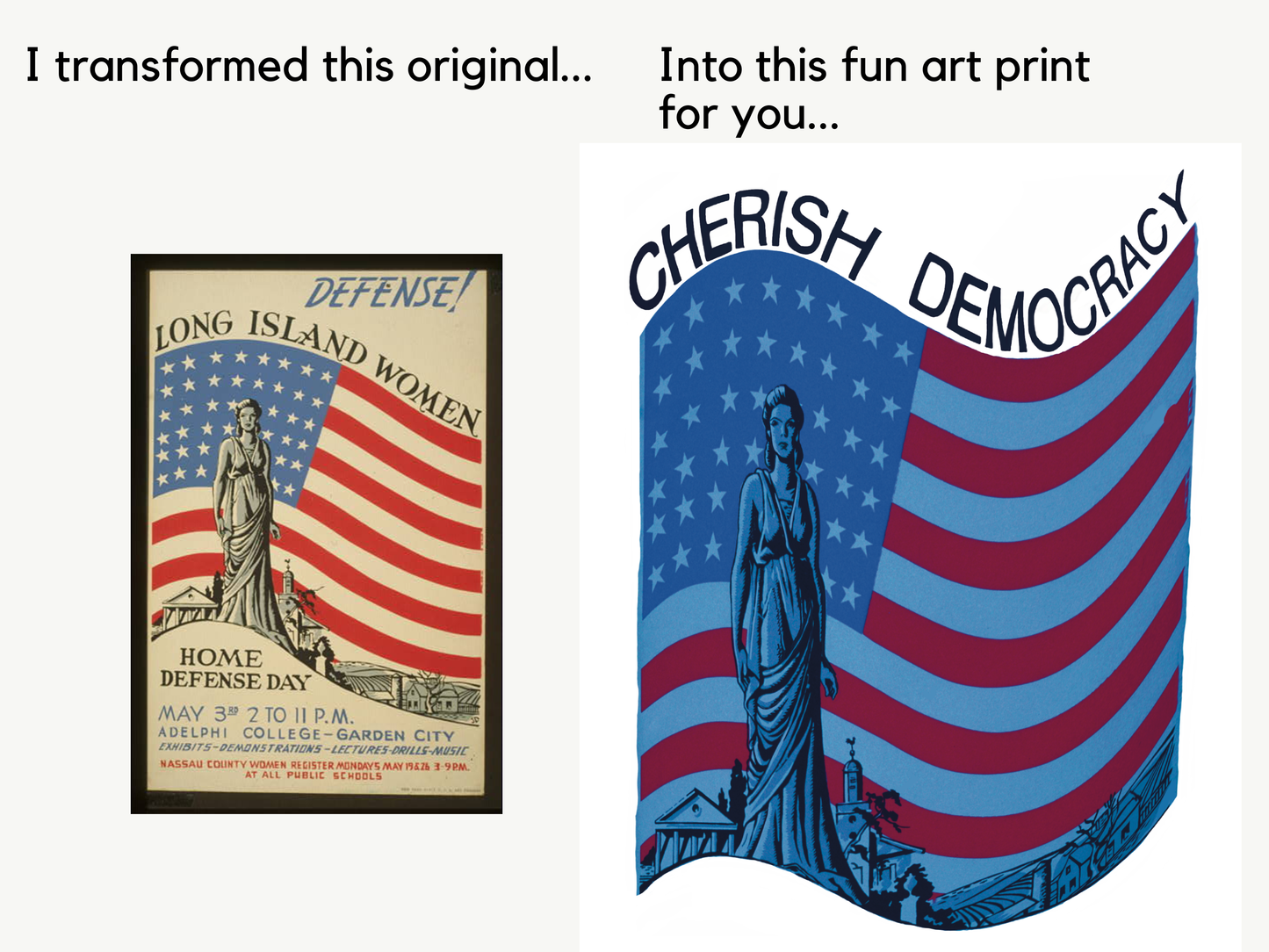 Cherish Democracy Patriotic Art Print