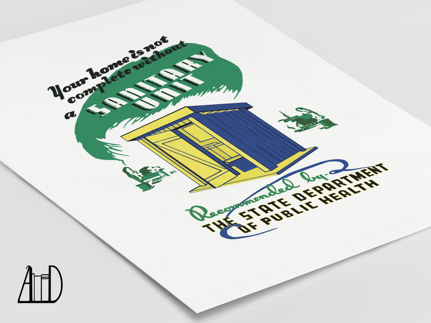Quirky Outhouse Vintage Wall Art Bathroom Print