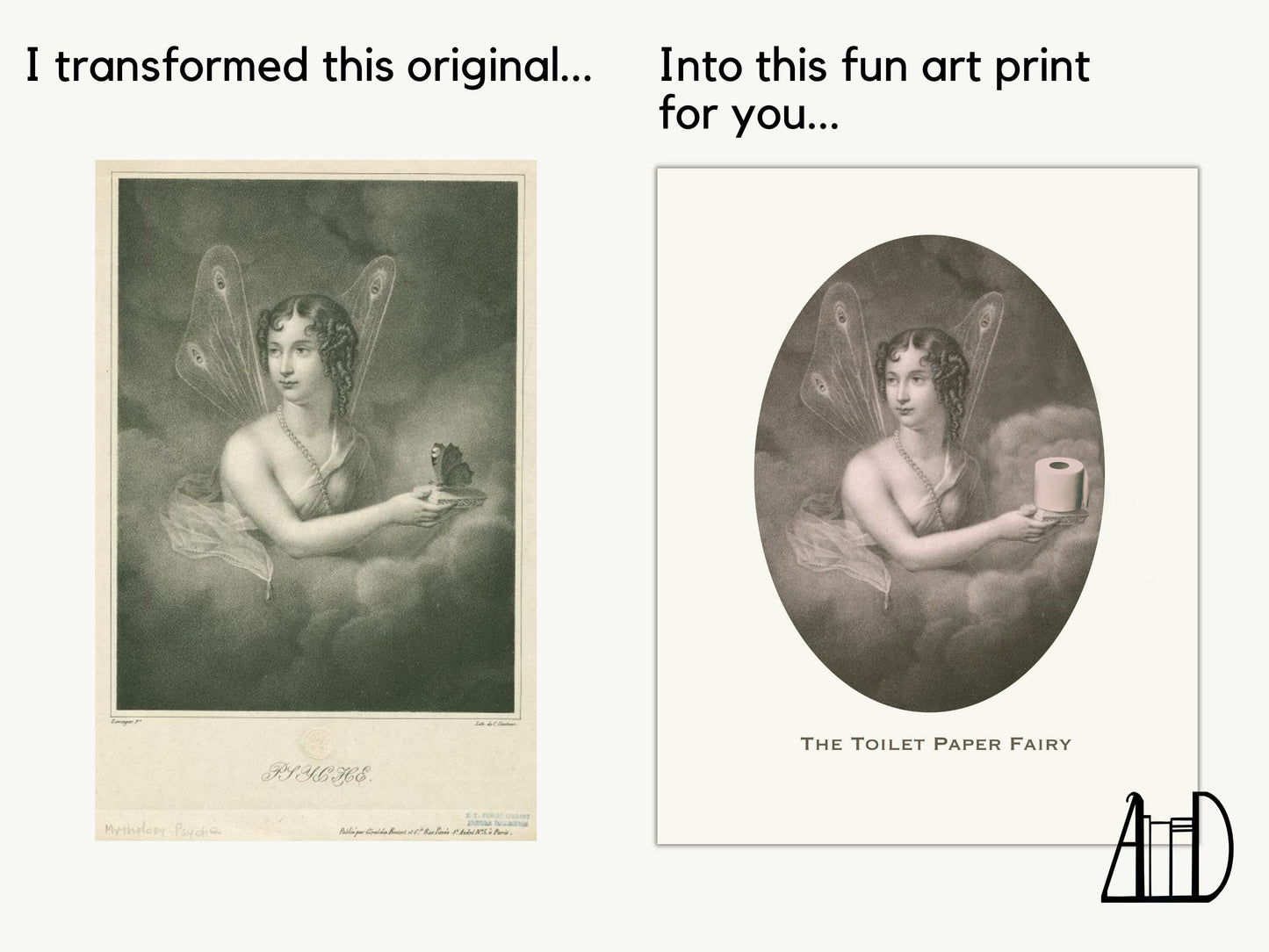 Quirky Bathroom Toilet Paper Fairy Art Print