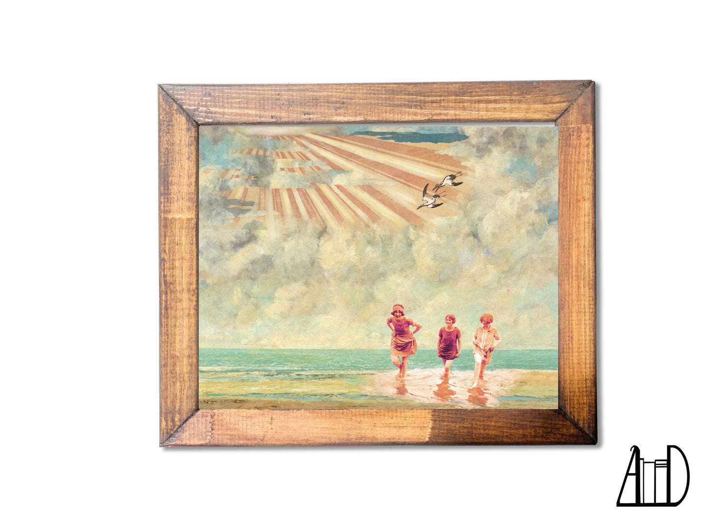 Coastal Beach Vintage Collage Art Print