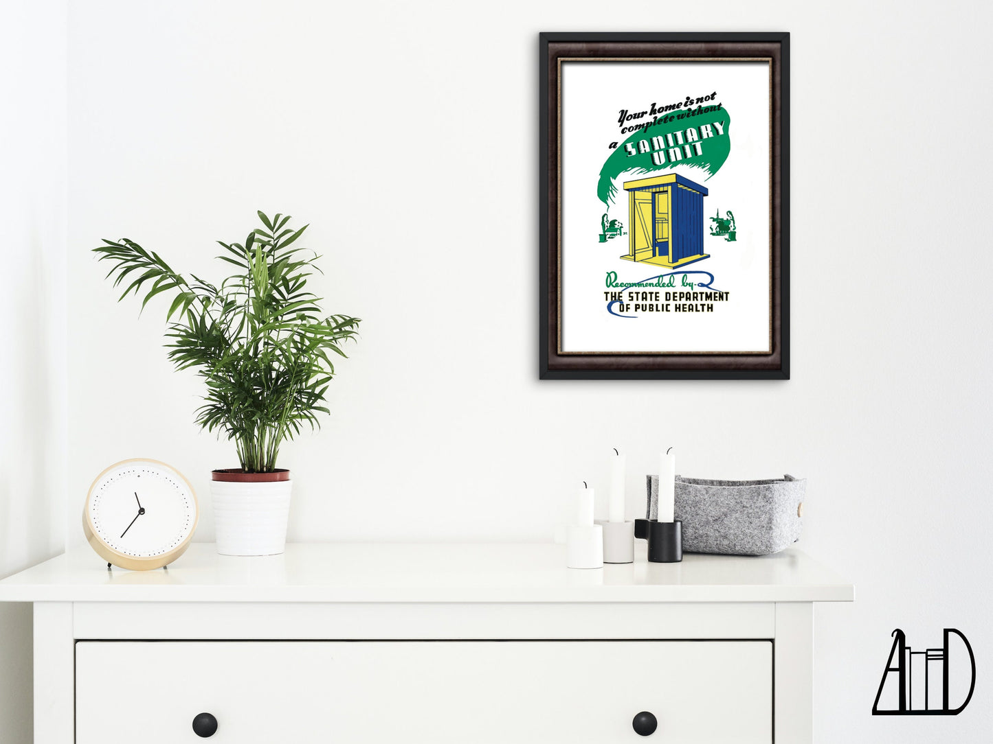 Quirky Outhouse Vintage Wall Art Bathroom Print