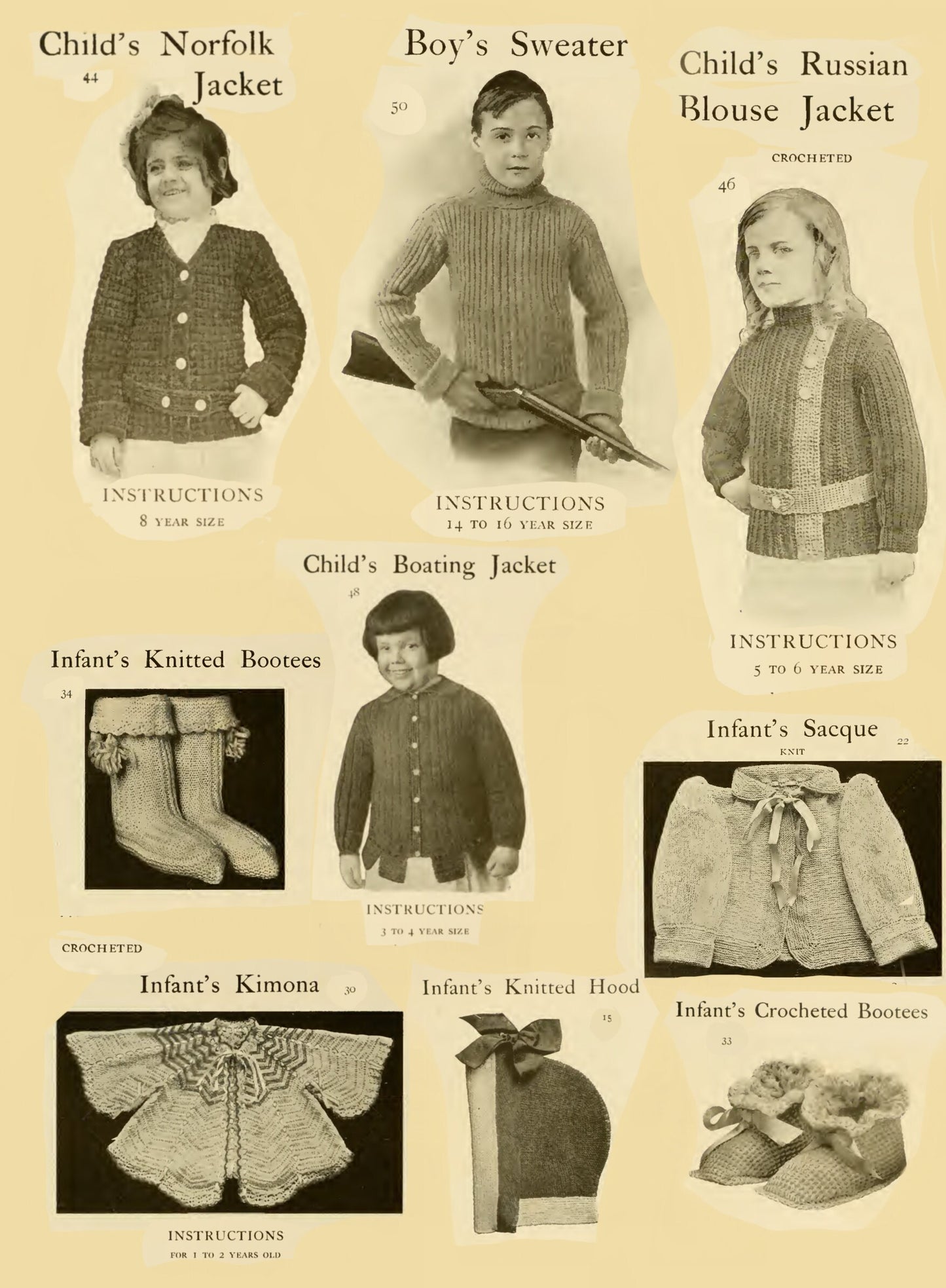 Vintage 1900s Knitting Crochet Pattern Book: Edwardian Victorian Handiwork (Digital Download)