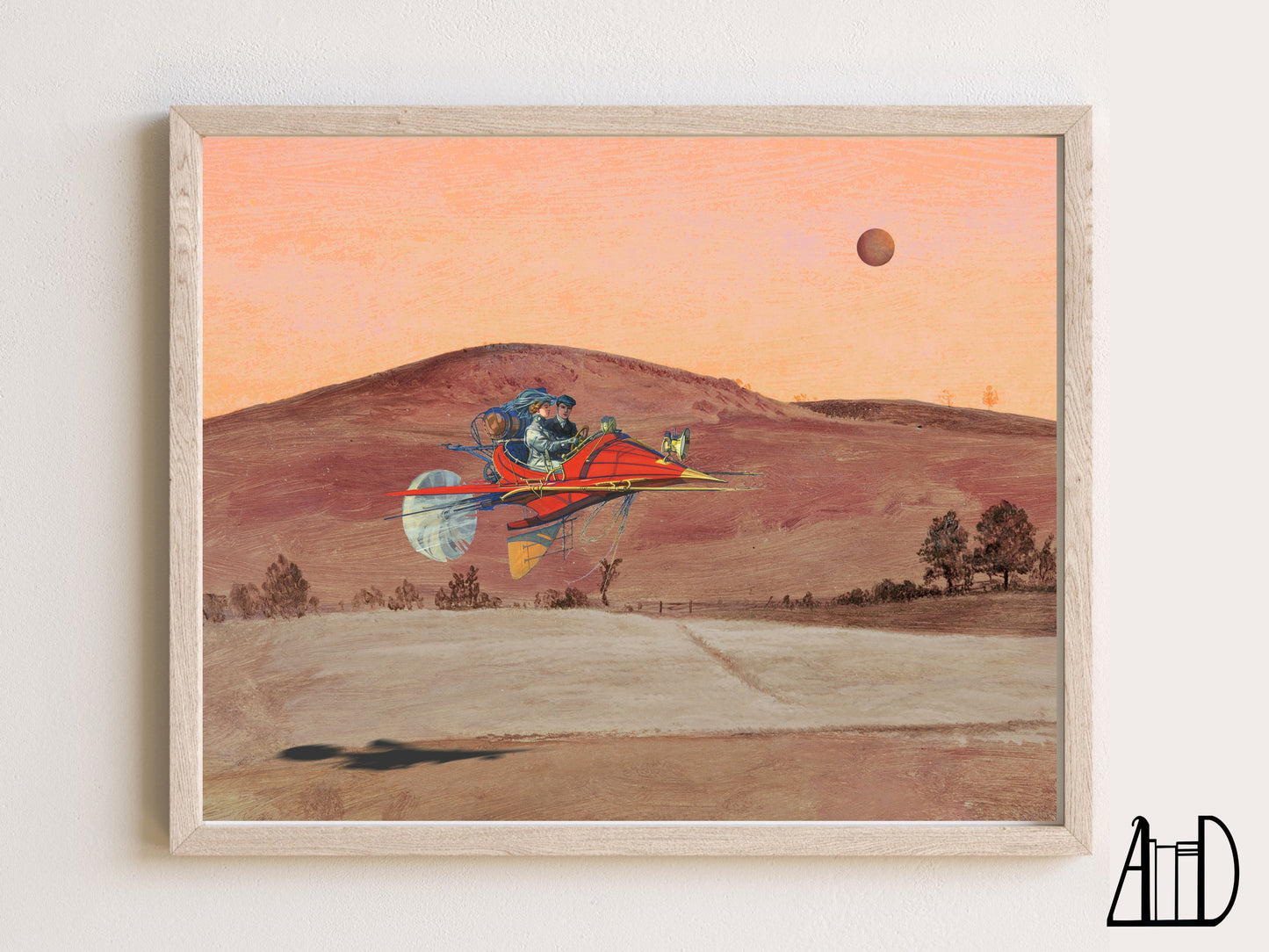Steampunk Art Print, Fantasy Retrofuturism Wall Art, Victorian Desert Sci-Fi Print, Quirky Home Decor