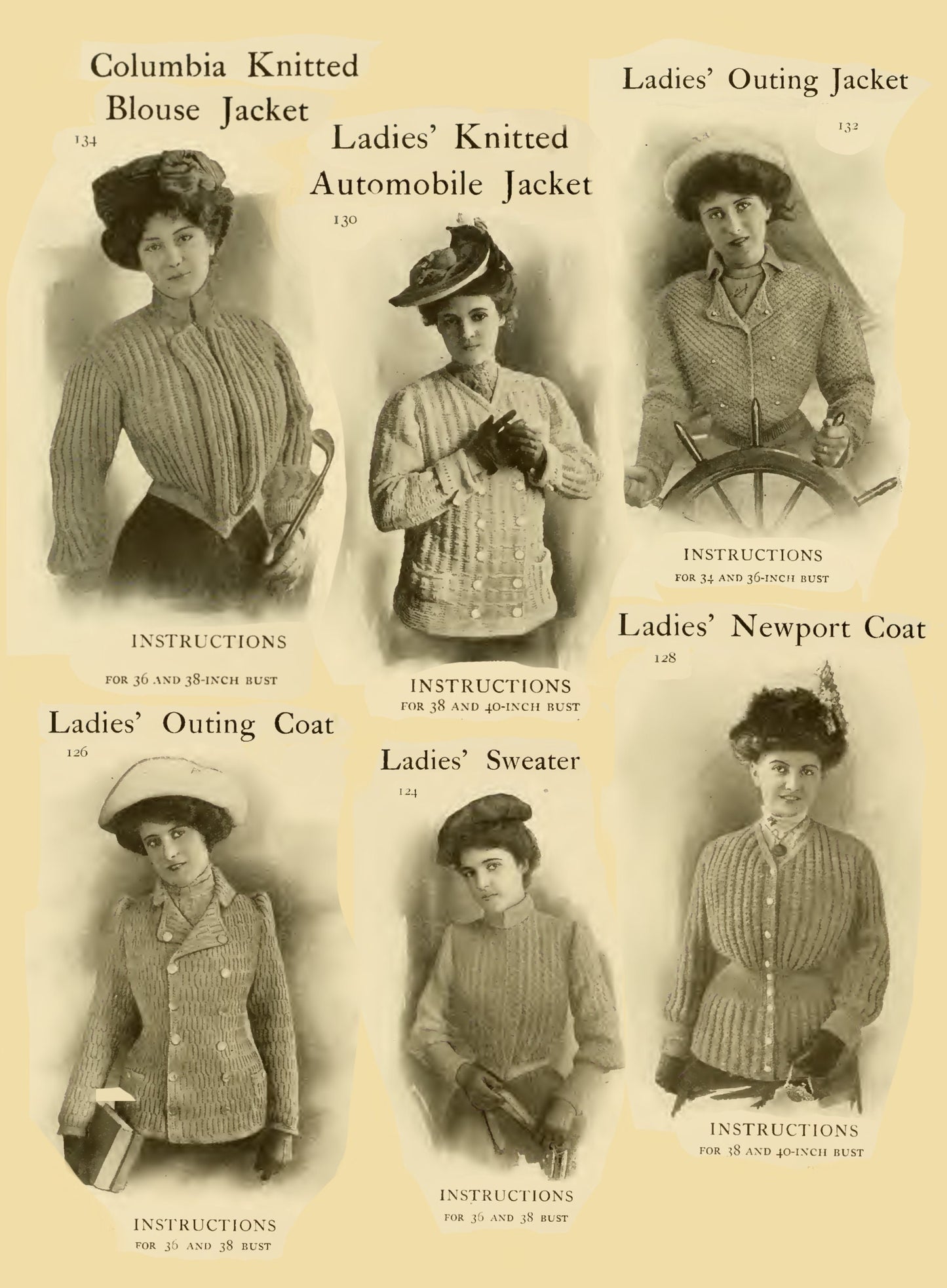 Vintage 1900s Knitting Crochet Pattern Book: Edwardian Victorian Handiwork (Digital Download)