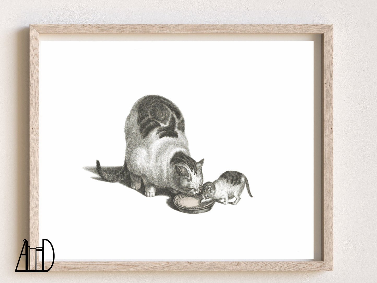 Vintage Tabby Cat Wall Art Print