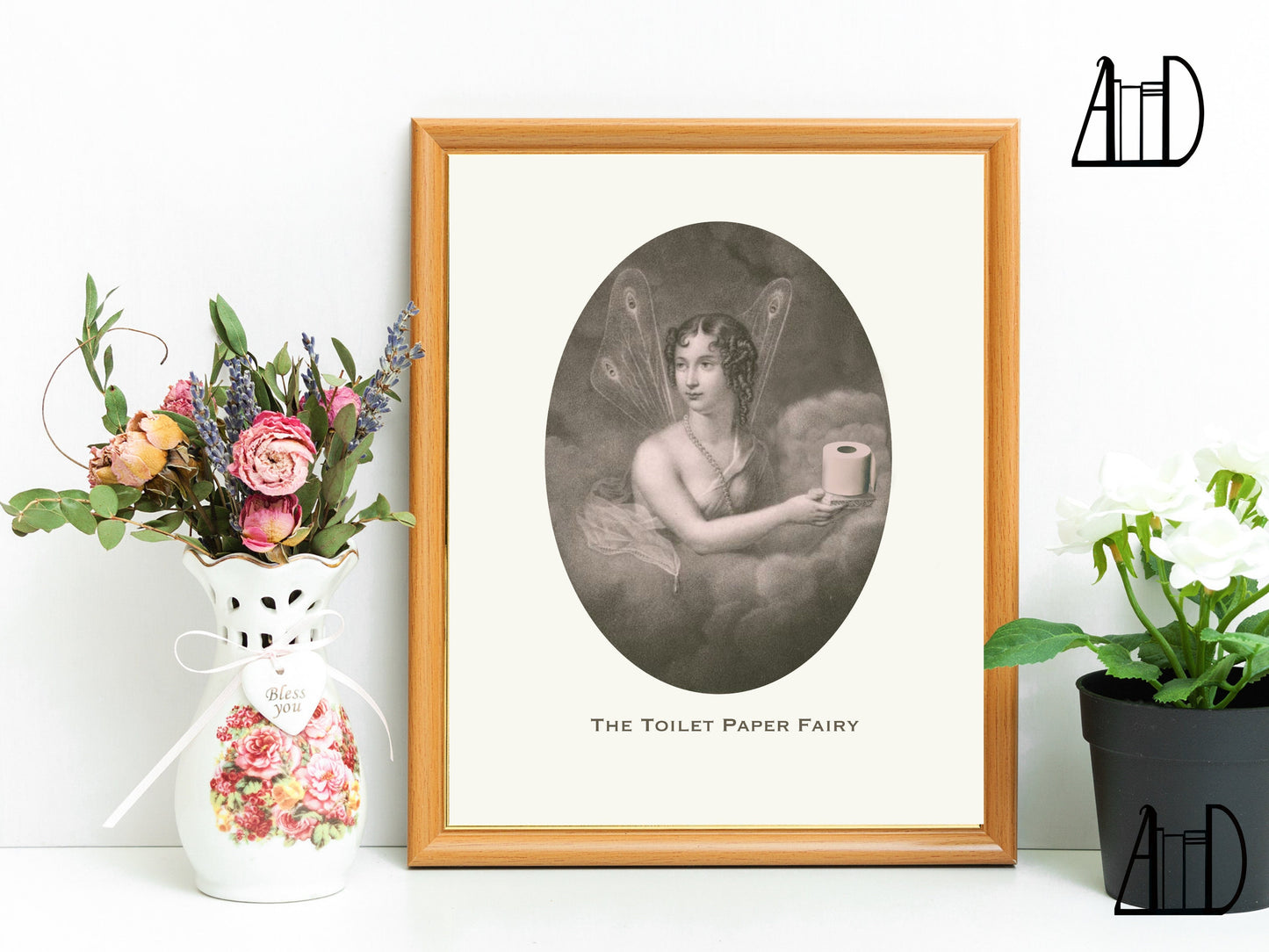 Quirky Bathroom Toilet Paper Fairy Art Print